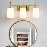 Jasper Gold Modern Frosted Glass 3-Light Bathroom Vanity Light-壁灯-Parc Decor