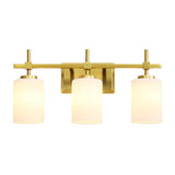 Jasper Gold Modern Frosted Glass 3-Light Bathroom Vanity Light-壁灯-Parc Decor