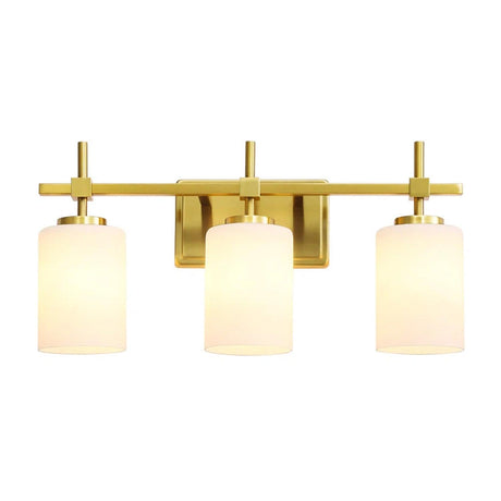 Jasper Gold Modern Frosted Glass 3-Light Bathroom Vanity Light-壁灯-Parc Decor