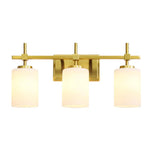 Jasper Gold Modern Frosted Glass 3-Light Bathroom Vanity Light