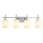 Jasper Gold Modern Frosted Glass 4-Light Bathroom Vanity Light