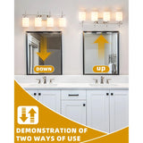 Jasper Gold Modern Frosted Glass 4-Light Bathroom Vanity Light-壁灯-Parc Decor