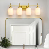 Jasper Gold Modern Frosted Glass 4-Light Bathroom Vanity Light-壁灯-Parc Decor