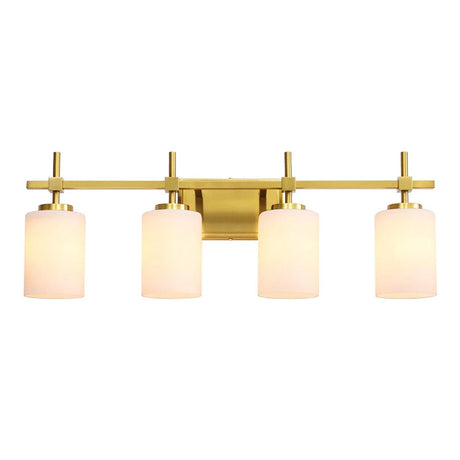 Jasper Gold Modern Frosted Glass 4-Light Bathroom Vanity Light-壁灯-Parc Decor