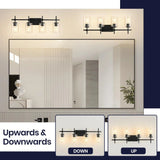 Jasper Modern 4-Light Clear Glass Bathroom Lights Linear Vanity Light-壁灯-Parc Decor