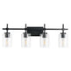 Jasper Modern 4-Light Clear Glass Bathroom Lights Linear Vanity Light-壁灯-Parc Decor