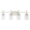 Jasper Modern 4-Light Clear Glass Bathroom Lights Linear Vanity Light-壁灯-Parc Decor