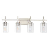 Jasper Modern 4-Light Clear Glass Bathroom Lights Linear Vanity Light-壁灯-Parc Decor