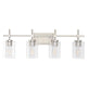 Jasper Modern 4-Light Clear Glass Bathroom Lights Linear Vanity Light-壁灯-Parc Decor