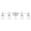 Jasper Modern Brushed Nickel & Black Clear Glass 5-Light Bathroom Linear Vanity Light