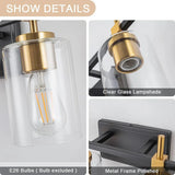 Jasper Modern Clear Glass 3-Light Bathroom Vanity Light-壁灯-Parc Decor