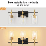 Jasper Modern Clear Glass 3-Light Bathroom Vanity Light-壁灯-Parc Decor