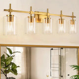 Jasper Modern Clear Glass 5-Light Bathroom Vanity Light