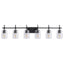 Jasper Modern Clear Glass 6-Light Bathroom Vanity Light