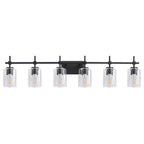 Jasper Modern Clear Glass 6-Light Bathroom Vanity Light