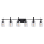 Jasper Modern Clear Glass 6-Light Bathroom Vanity Light