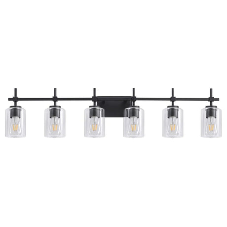 Jasper Modern Clear Glass 6-Light Bathroom Vanity Light