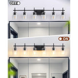 Jasper Modern Clear Glass 6-Light Bathroom Vanity Light