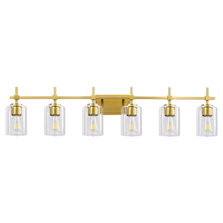 Jasper Modern Clear Glass 6-Light Bathroom Vanity Light-壁灯-Parc Decor