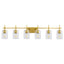 Jasper Modern Clear Glass 6-Light Bathroom Vanity Light