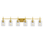 Jasper Modern Clear Glass 6-Light Bathroom Vanity Light