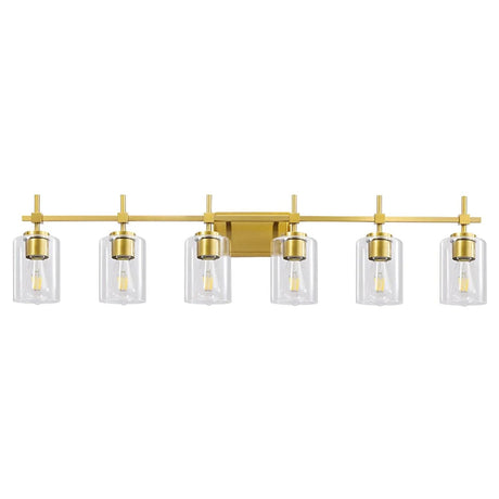 Jasper Modern Clear Glass 6-Light Bathroom Vanity Light