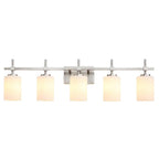 Jasper Modern Frosted Glass 5-Light Bathroom Linear Vanity Light