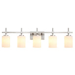 Jasper Modern Frosted Glass 5-Light Bathroom Linear Vanity Light