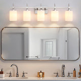 Jasper Modern Frosted Glass 5-Light Bathroom Linear Vanity Light-壁灯-Parc Decor