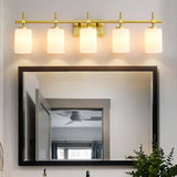 Jasper Modern Frosted Glass 5-Light Bathroom Linear Vanity Light-壁灯-Parc Decor