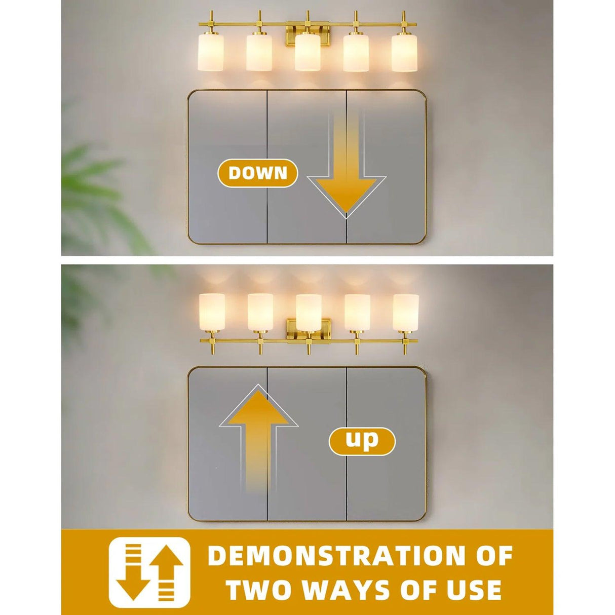 Jasper Modern Frosted Glass 5-Light Bathroom Linear Vanity Light-壁灯-Parc Decor