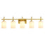 Jasper Modern Frosted Glass 5-Light Bathroom Linear Vanity Light