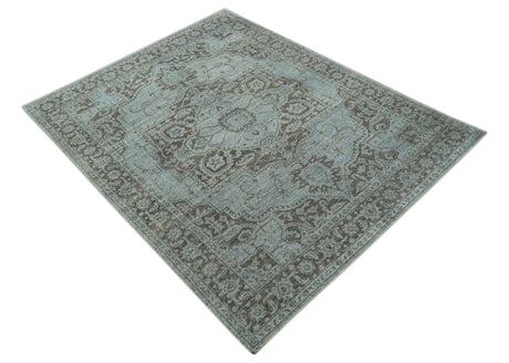 Jewel Custom Made Hand Knotted Traditional Design Brown Wool Area Rug