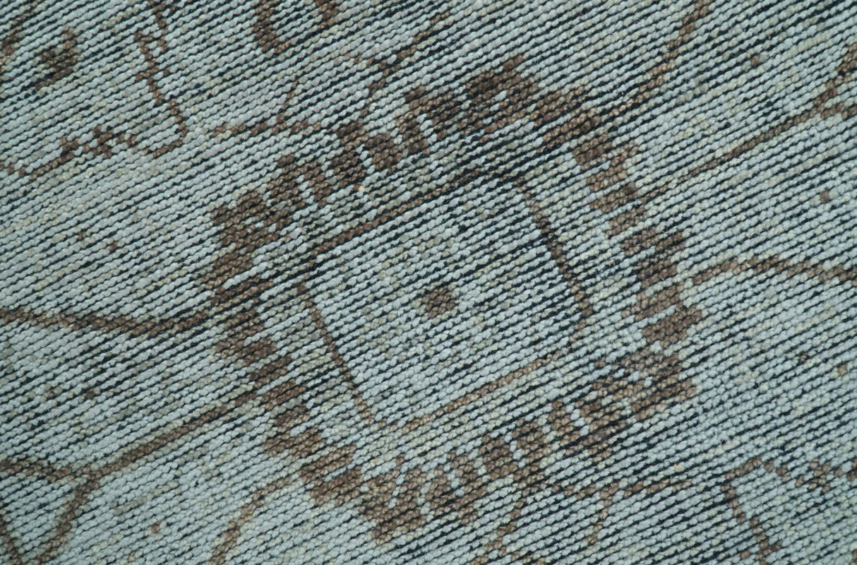 Jewel Custom Made Hand Knotted Traditional Design Brown Wool Area Rug