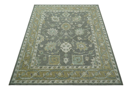 Jewel Custom Made Traditional Oushak Beige Hand Tufted Wool Rug