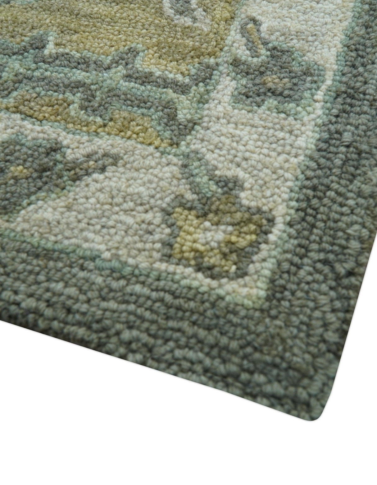 Jewel Custom Made Traditional Oushak Beige Hand Tufted Wool Rug