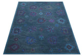 Jewel Custom Made Traditional Overdyed Blue Hand Tufted Wool Rug
