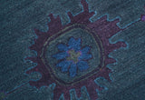 Jewel Custom Made Traditional Overdyed Blue Hand Tufted Wool Rug
