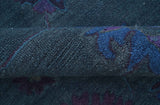 Jewel Custom Made Traditional Overdyed Blue Hand Tufted Wool Rug