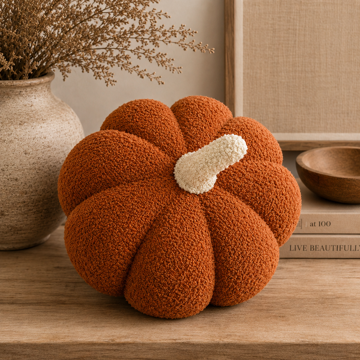 Jumbo Sherpa Orange Pumpkin Pillow