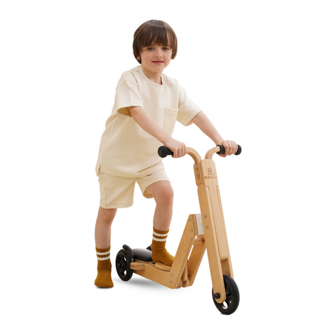 Juneberry 2-in-1 Wooden Scooter & Ride-On Toy for Toddlers-Indoor-Parc Decor