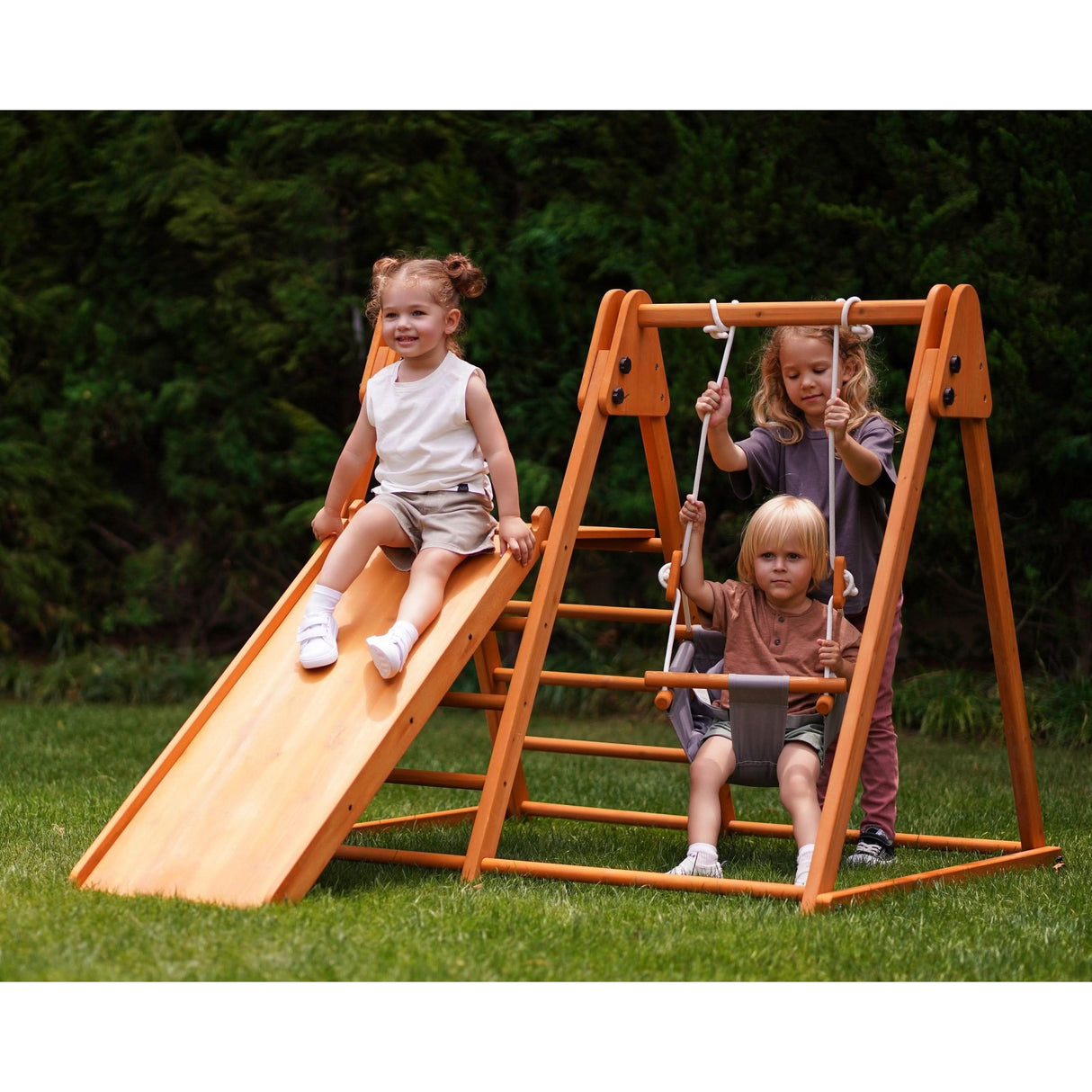 Juniper Folding Indoor & Outdoor Playset | Wooden Climber for Toddlers