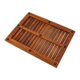 Juno Oiled Teak Shower and Bath Mat with Frame-Bath Mat-Parc Decor