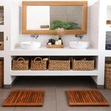 Juno Oiled Teak Shower and Bath Mat with Frame-Bath Mat-Parc Decor