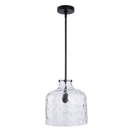 Kara Farmhouse 1-Light Textured Glass Nickel Island Pendant Light-吊灯-Parc Decor