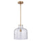 Kara Farmhouse 1-Light Textured Glass Nickel Island Pendant Light-吊灯-Parc Decor