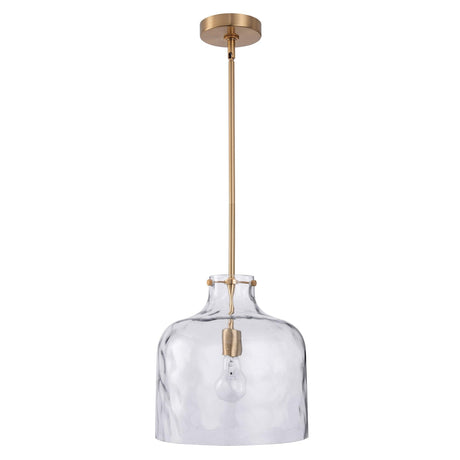 Kara Farmhouse 1-Light Textured Glass Nickel Island Pendant Light-吊灯-Parc Decor