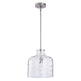 Kara Farmhouse 1-Light Textured Glass Nickel Island Pendant Light-吊灯-Parc Decor