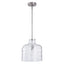 Kara Farmhouse 1-Light Textured Glass Nickel Island Pendant Light