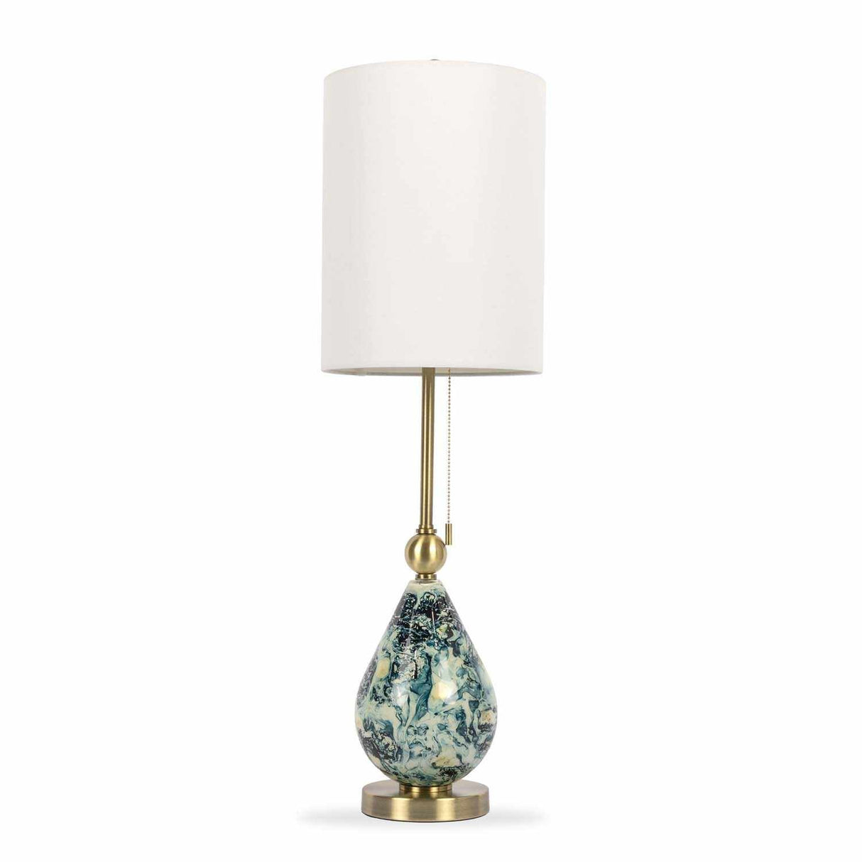 Katipunan Aqua Gold Metallic Brass Table Lamp-Lighting-Parc Decor
